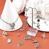 SUPERFINDINGS 150Pcs 15 Style Tibetan Style Alloy Pendants for Teachers' Day TIBE-FH0001-14-2