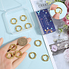 SUNNYCLUE 12Pcs Rack Plating Brass Spring Gate Rings KK-SC0005-69-3