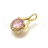 Brass Micro Pave Cubic Zirconia Pendants KK-K401-20G-02-2