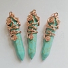 Synthetic Turquoise Pointed Pendants G-O164-02-RG11-1