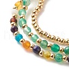 Natural Agate Round Beads Stretch Bracelets BJEW-JB07294-03-3