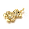 Rack Plating Brass Micro Pave Cubic Zirconia Pendants KK-L226-006G-01-2