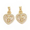 Brass Cubic Zirconia Pendants ZIRC-I062-35G-1