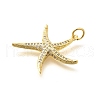 Brass Micro Pave Clear Cubic Zirconia Pendants KK-Q040-01I-G-2