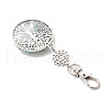 Natural Green Aventurine Chips Beads & Alloy Tree of Life Pendant Decorations HJEW-JM03128-04-4