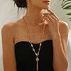 Alloy Hollow Round Beaded Tassel Earrings & Necklaces Sets for Women ZJ4138-5