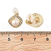 Brass Glass Stud Earrings EJEW-P302-03G-5