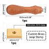 Olycraft Brass Wax Seal Stamp Head & Pearwood Handle Kit AJEW-OC0002-85D-2