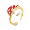 Brass Enamel Cuff Open Rings for Women RJEW-F184-10A-G-2