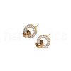 Ring 304 Stainless Steel Micro Pave Clear Cubic Zirconia Pendant Necklaces & Stud Earrings & Link Bracelets Sets FS-WGE7FBC-01-5