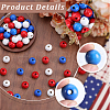 Gorgecraft 138Pcs 3 Colors Independence Day Spray Painted Wooden European Beads WOOD-GF0002-09-6