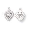 Rack Plating Brass Micro Pave Clear Cubic Zirconia Pendants KK-L155-52P-1