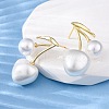 Cherry Brass Stud Earrings EJEW-V017-01A-G-3