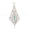 Rhombus Antique Silver Plated Alloy Synthetic Turquoise Big Pendants PALLOY-J597-01AS-2