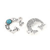 Synthetic Turquoise & Alloy Pendants PALLOY-H146-01AS-G-2