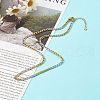 Two Tone 304 Stainless Steel Curb Chain Necklaces NJEW-JN03541-2