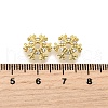 Snowflake Brass Micro Pave Clear Cubic Zirconia Bead Caps KK-K300-03C-G-3