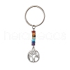 Natural Lapis Lazuli Green Aventurine Tiger Eye Red Jasper Lepidolite Howlite Red Aventurine & Alloy Keychain KEYC-JKC00813-02-1