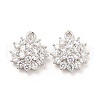 Brass Micro Pave Clear Cubic Zirconia Pendants KK-E071-11P-2