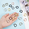 Unicraftale 18Pcs 6 Colors Zinc Alloy Spring Gate Rings FIND-UN0004-09-5