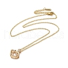 Brass Micro Pave Cubic Zirconia Pendant Necklaces for Women NJEW-E106-04KCG-01-2
