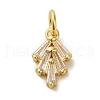 Brass Micro Pave Clear Cubic Zirconia Pendants KK-R162-025G-1