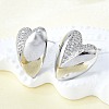 Brass Micro Pave Clear Cubic Zirconia Stud Earrings for Women EJEW-F363-06P-4