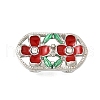 Brass Crystal Rhinestone Oval with 2 Flower Multi-Strands Links KK-P306-20P-2