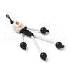 Halloween Theme Glass Seed & Natural Black Onyx & Synthetic Turquoise Beaded Pendants PALLOY-MZ00777-06-3