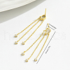 Elegant Teardrop Tassel 925 Sterling Silver Stud Earrings YG7714-2