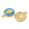 Rack Plating Brass Micro Pave Cubic Zirconia Pendants KK-P268-11B-G-3