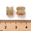 Brass Micro Pave Clear Cubic Zirconia Beads KK-B110-08G-3