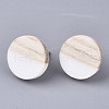 Resin & Wood Stud Earrings EJEW-N017-003A-3