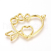 Alloy Open Back Bezel Pendants PALLOY-R098-37G-1