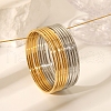 5Pcs 2 Colors Stylish 304 Stainless Steel Plain Bangles for Women CS8821-3-2