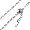 304 Stainless Steel Cable Chain Necklace for Men Women NJEW-K245-025D-2