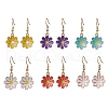 6 Pairs 6 Colors Alloy Enamel Dangle Earrings EJEW-JE06296-2