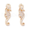 Rack Plating Brass Micro Pave Cubic Zirconia Pendants ZIRC-C026-01LG-1