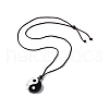 Natural Obsidian & Howlite Pendant Necklaces NJEW-Z019-01-1