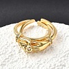 Brass with Cubic Zirconia Cuff Rings RJEW-Q018-01G-1