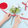 GOMAKERER 25 Yards Polyester Striped Ribbons OCOR-GO0001-29C-3