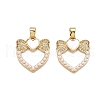 Brass Micro Pave Clear Cubic Zirconia Pendants KK-N254-201G-1