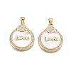 Brass Micro Pave Clear Cubic Zirconia Pendants KK-N254-187G-1