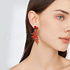 FIBLOOM 3 Pairs 3 Colors Resin Wing Dangle Stud Earrings EJEW-FI0002-17-7