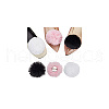  6Pcs 3 Colors Polyester Plush Pompom Ball Brooch JEWB-NB0001-24B-7