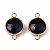 Natural Black Agate Links Connectors G-N326-85A-2