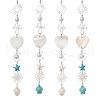 Synthetic Turquoise Starfish Turtle Beads Hanging Suncatchers HJEW-JM03446-2