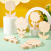 AHADERMAKER 9Pcs 3 Styles Unfinished Wood Flower Ornaments DIY-GA0007-09-5