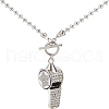 CREATCABIN 1pc Stainless Steel Whistle Pendant Necklaces NJEW-CN0001-08-1