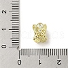 Brass Micro Pave Clear Cubic Zirconia Spacer Beads KK-K371-23G-3